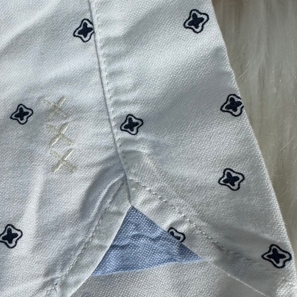 Scotch Soda Amsterdam Blauw White Cotton X Print Button Down Slim Fit Sz XL - Picture 6 of 11